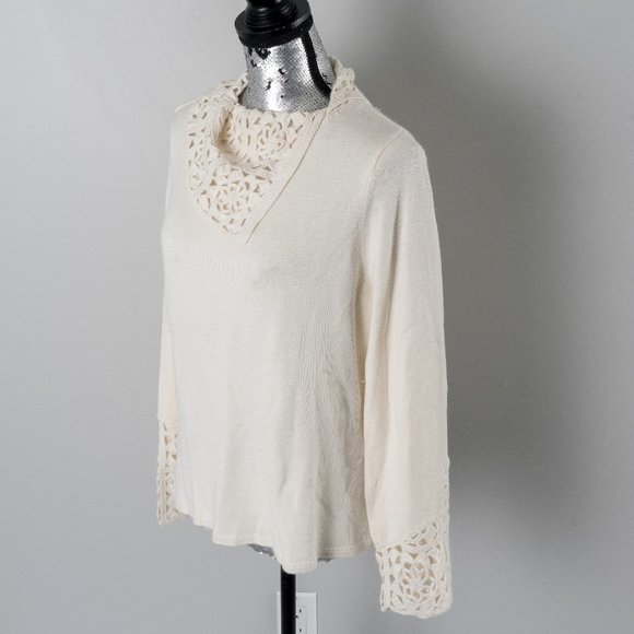 NWT Liz Claiborne hand crochet sweater - Large P - Picture 4 of 9
